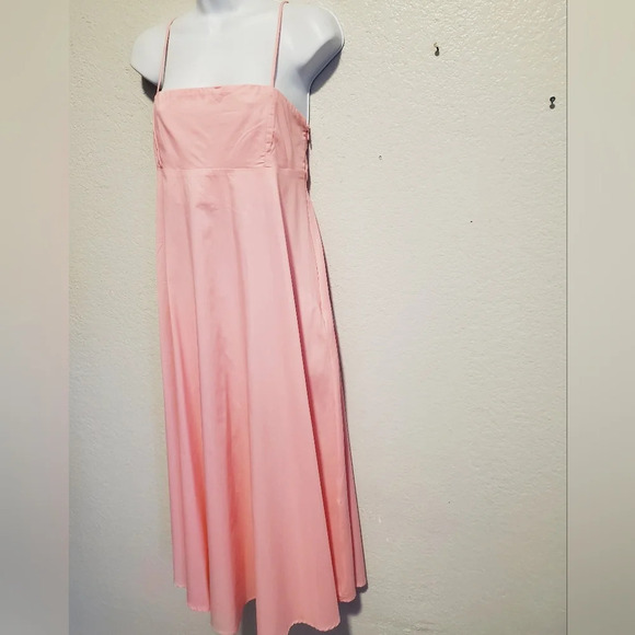💚5/$25 NWT Forever 21 Bubble Gum Pink Cotton Maxi Slip Dress Size Large - Picture 3 of 6